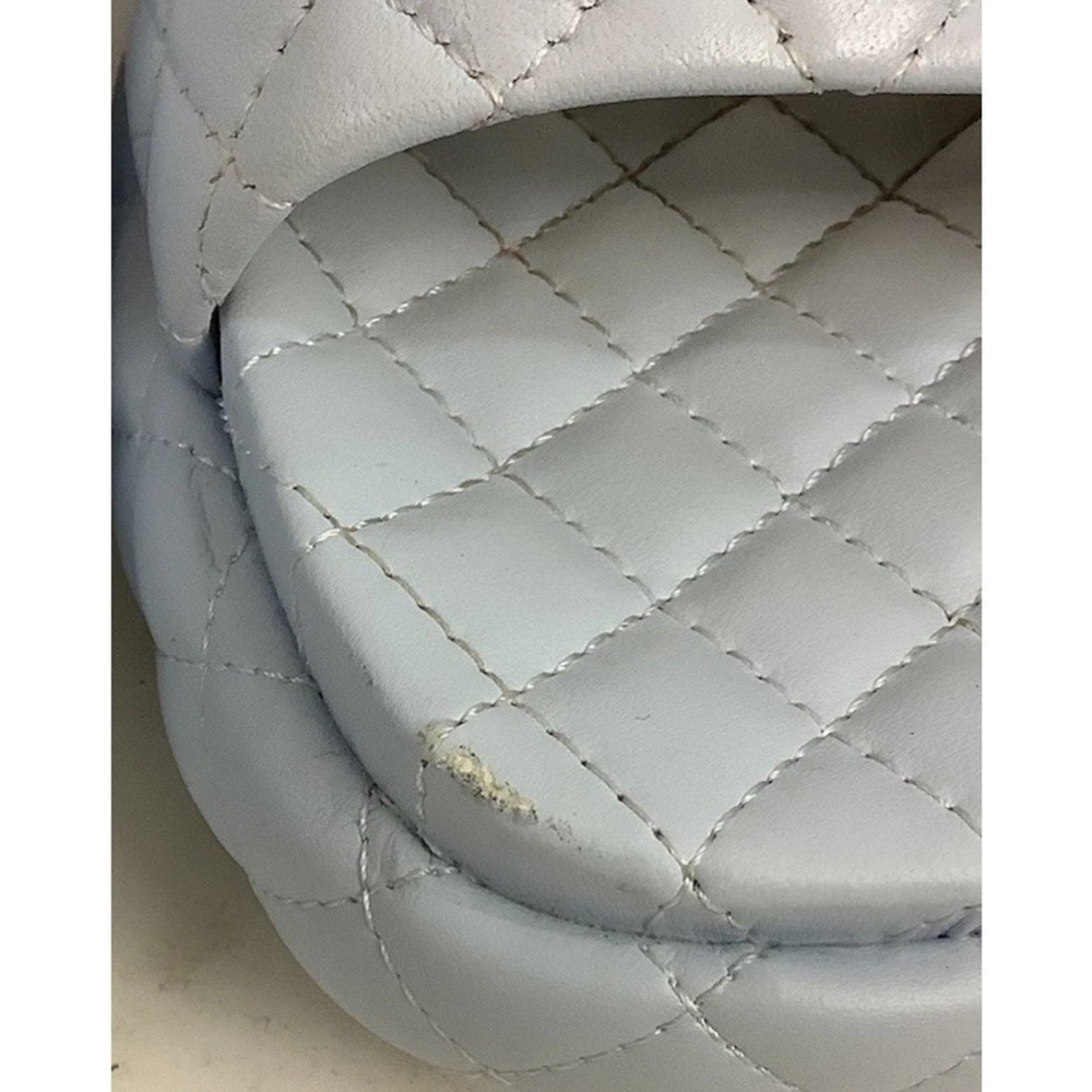 Sam Edelman Sz 9.5 Quilted Leather Karinda Slides In Dusty Blue Casual Style - Picture 4 of 10